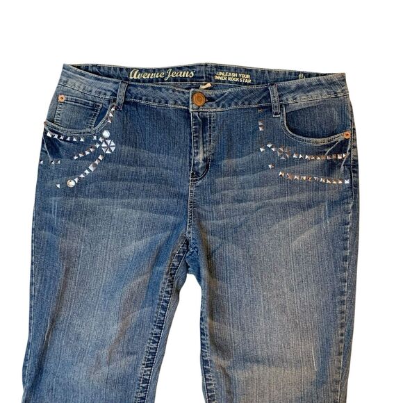 Avenue Jeans Women Size 16 Bedazzled Denim Studded Crystal Bootcut Y2K Rock Star - Picture 7 of 16